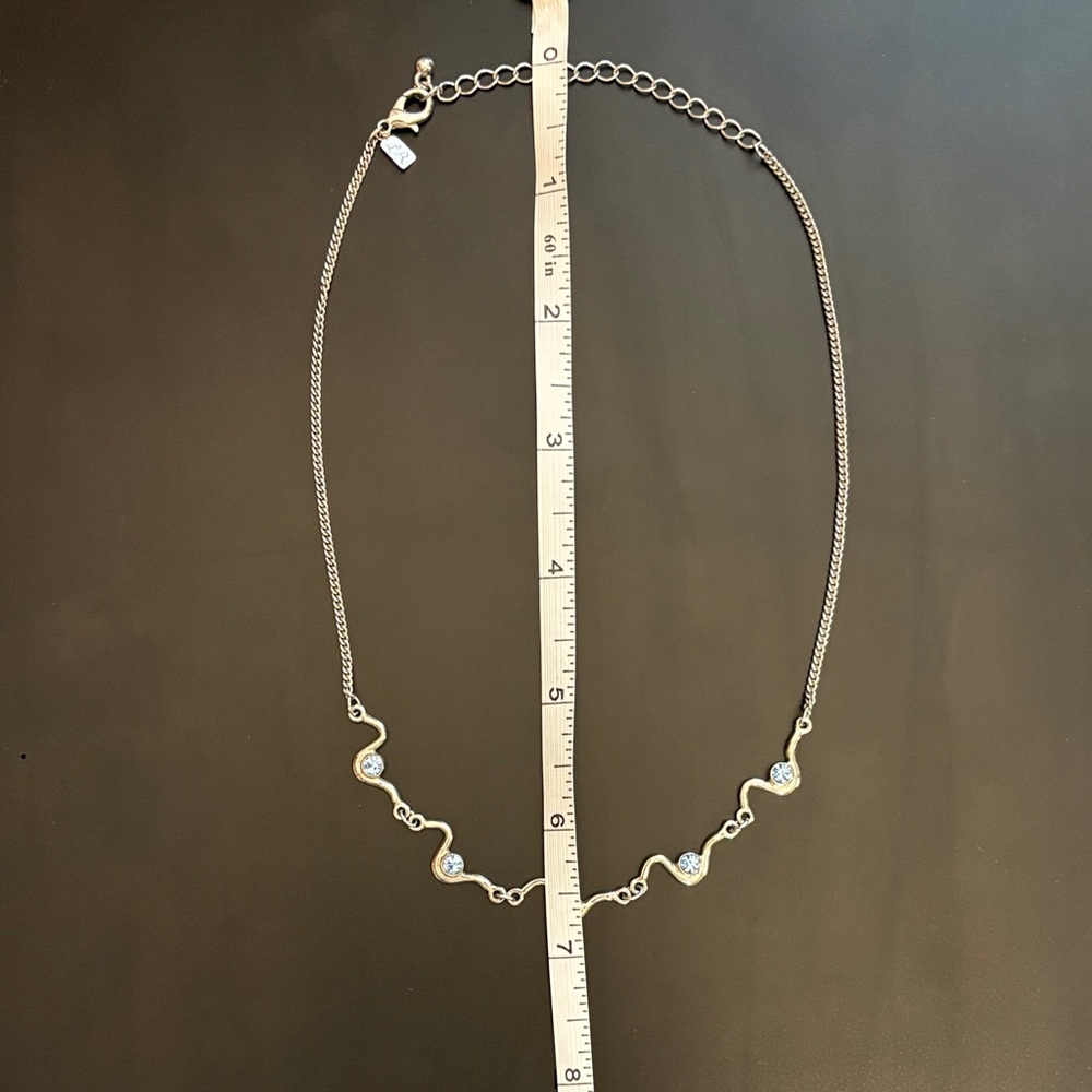 Lola Rose Elegant Silvertone Necklace with Blue Accents - Picture 5 of 6